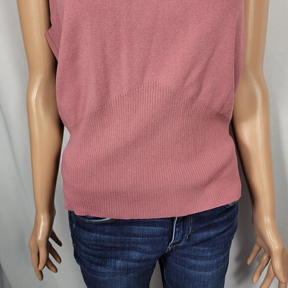 Ann Taylor Women's Ribbed Mauve Color Stretch Sleeveless Sweater in a Size XL - Picture 6 of 11